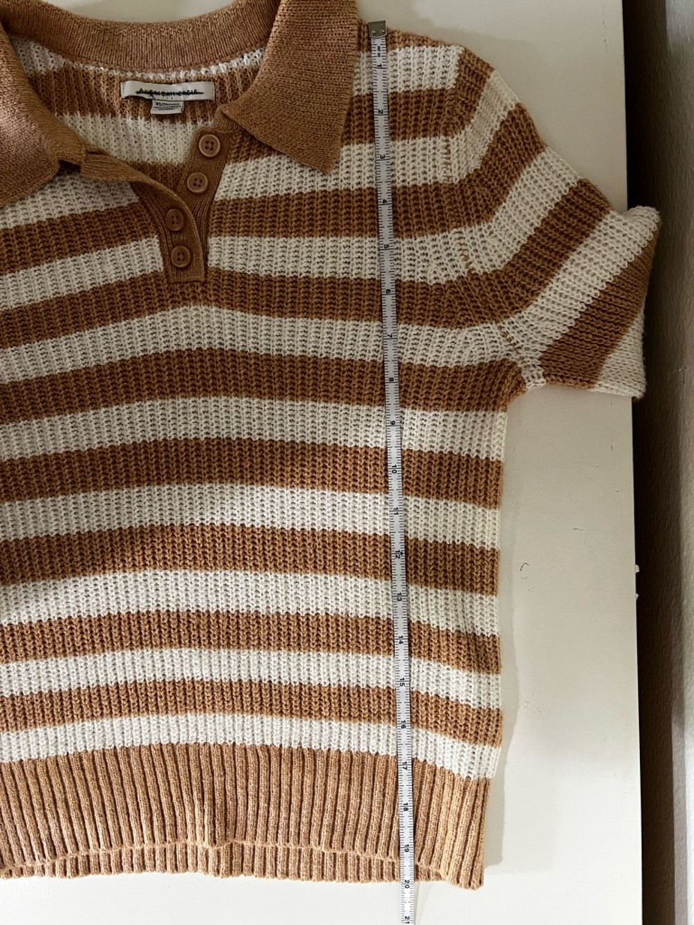 American Eagle Striped Collared Sweater Size XS - Picture 8 of 9